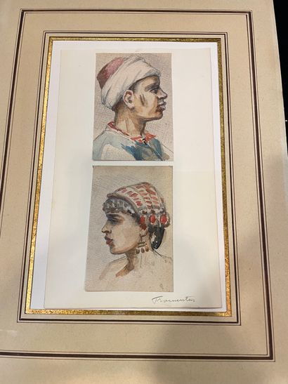 Attribué à Eugène FROMENTIN (1820-1876) -Levantine, crayon, craie blanche, 170 x...