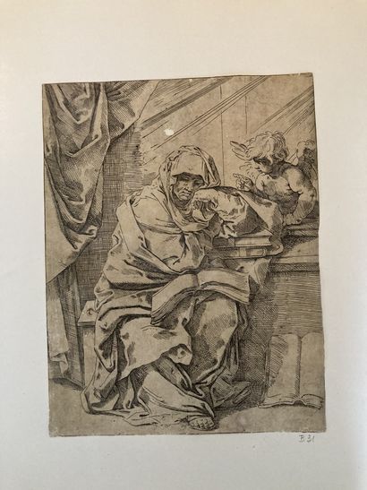 Giovanni Andrea Sirani (1610-1670), d'après Guido Reni (1575-1642) Sybille
Eau forte,...