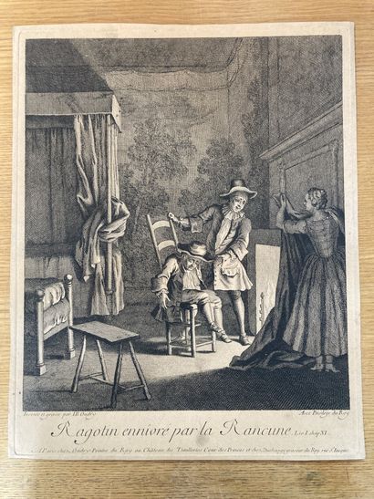 Jean Baptiste OUDRY (1686-1785) - Ragotin enivré par la Rancune. 372 x 295 mm.
-...