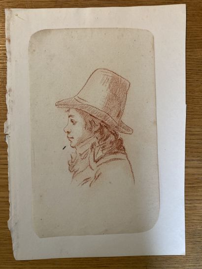 null [Portraits of revolutionaries]
Lot of 8 red chalk drawings, identified by handwritten...