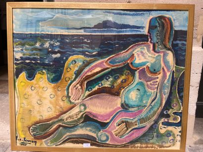 Alexis KEUNEN (1921-1990) Jeune femme allongée
Technique mixte
74 x 90 cm