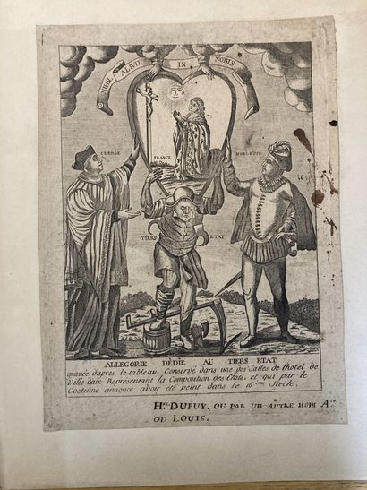 null [Les Trois Ordres]
Un lot de 5 gravures, d'époque révolutionnaire.
-La réconciliation...