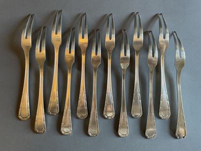 CHRISTOFLE 12 snail forks
1940's model with sides