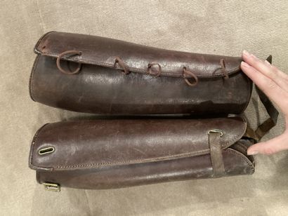 Pair of military gaiters
Made of leather
Lace...
