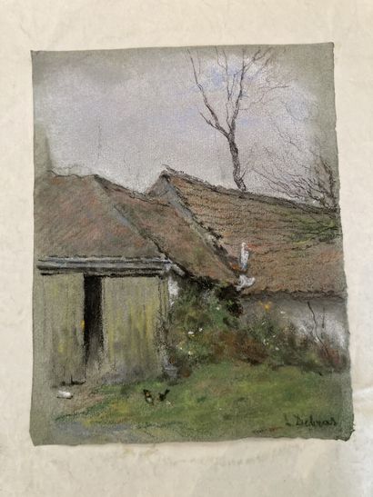 Louis DEBRAS (1820-1899) Quatre paysages
Pastels ou fusain sur papier, différents...