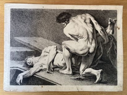 Carle Van Loo (1705-1785) Six academic figures ... Paris, Beauvais, sd.
Engraving,...