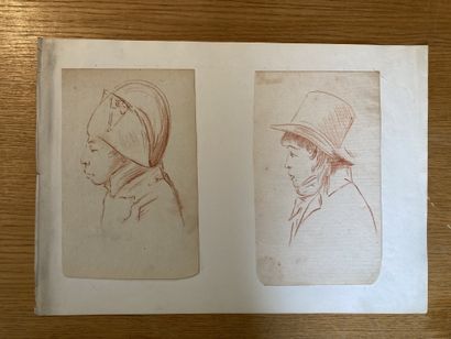 null [Portraits of revolutionaries]
Lot of 8 red chalk drawings, identified by handwritten...