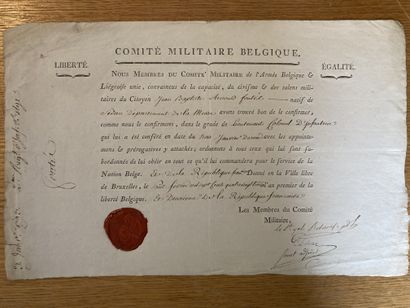 null Ensemble de divers brevets militaires de la période révolutionnaire.
- 1e bataillon...
