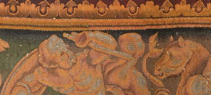 null Ensemble de trois bordures en tapisserie des Gobelins, XVIIe siècle
Tissées...