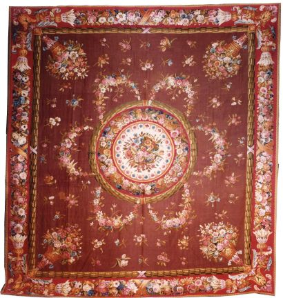 Carpet woven in Aubusson
Central medallion...