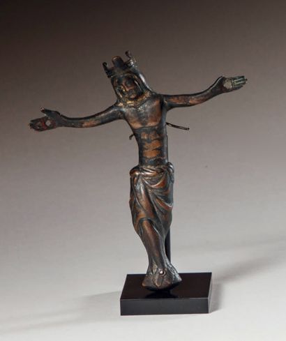 Christ in bronze with traces of polychromy,...