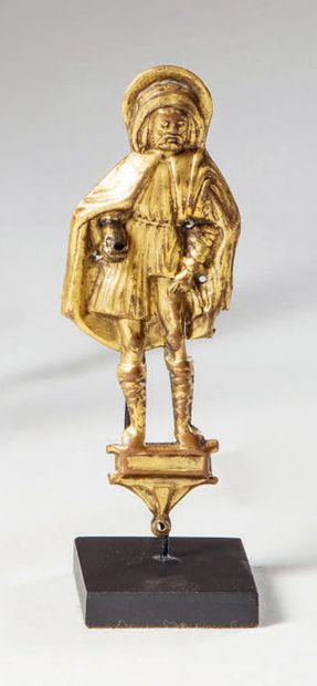 Saint Roch in gilded repoussé copper applique.
Second...