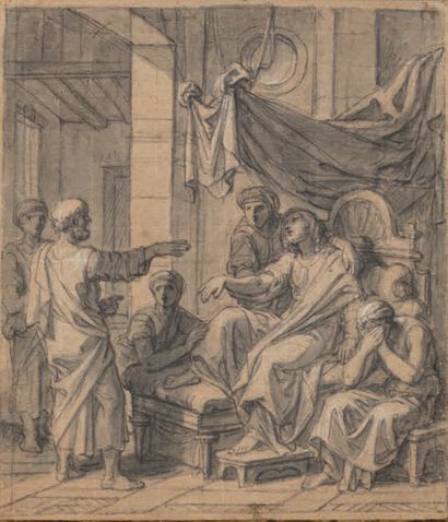François VERDIER (Paris 1651-1730) Ancient history scene
Pen, black ink, gray wash...