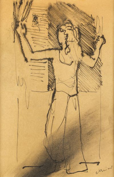Christian BÉRARD (1902-1949) Femme à la fenêtre
Dessin à la plume, signé en bas à... Gazette Drouot