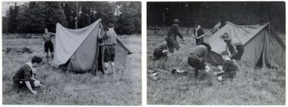 André Kertész (1894 - 1985) Camp de scouts La tente C. 1930 Argentiques (2), 178x238...