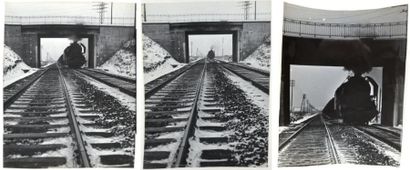 IZIS (1911-1980) Train en approche, séquence France, c. 1930 Argentiques (3), env....