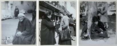 GERMAINE KRULL (1897 - 1985) Six scènes de marché en Auvergne, à Marseille Paris,...