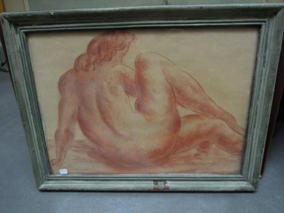 Paul Emile BIGEARD (mort en 1976) Femme nue, sanguine sur carton signé en bas à ...