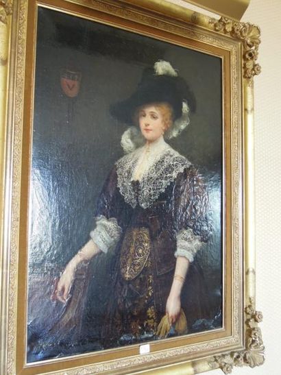 Ecole française de la seconde moitié du XIXème siècle Portrait d'une dame de qualité,...