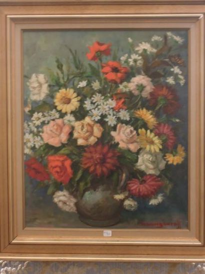 Antonin Ivanovitch SOUNGOUROFF (1911 - 1982) Bouquet de fleurs, huile sur toile signée...