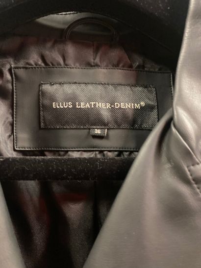 Jay AHR, Ellus LEATHER DENIM Lot composé de deux vestes noires, dont une en cuir,...
