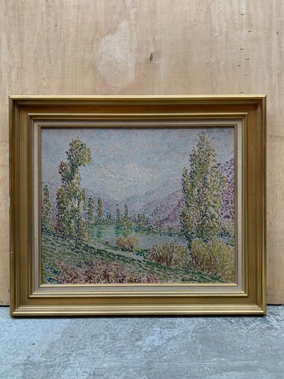Henri GRALLAN (1861-1925) Paysage aux cyprès
Huile sur toile, signée en bas à droite
50...