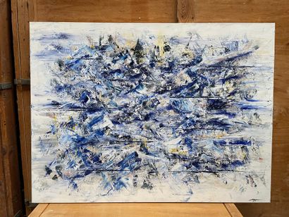MYRIAM (XXIème siècle) Composition bleue
Huile sur toile, signée en bas à droite
97...