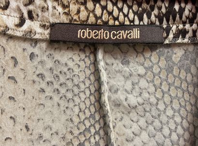 Roberto CAVALLI Lot comprenant un top en soie imprimé python à fermeture lien, et...