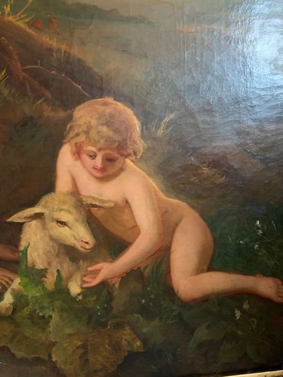 Ecole Française du XIXème siècle Adam et Eve
Huile sur toile
157 x 173 cm
(Accidents...