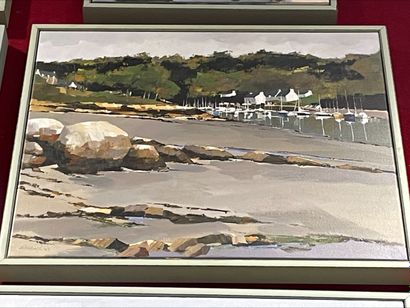 Henri BELBÉOC'H (XXème-XXIème siècle) Landscapes of Brittany
Suite of three oils...