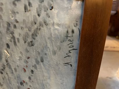 Ecole Française du XIXème siècle Paysage de neige
Huile sur toile, porte une signature...