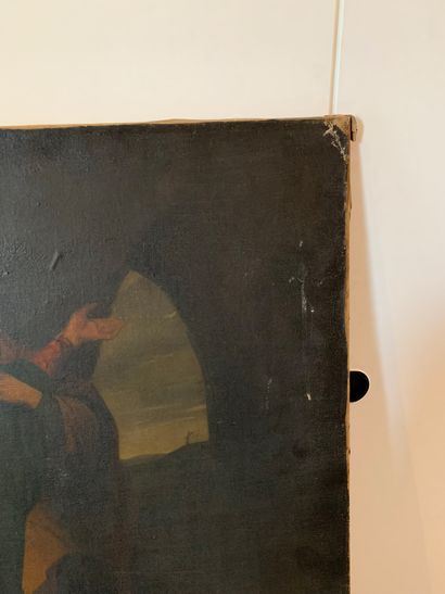 Ecole Italienne du XIXème siècle Descente de croix
Huile sur toile
130 x 97 cm
(Accidents...
