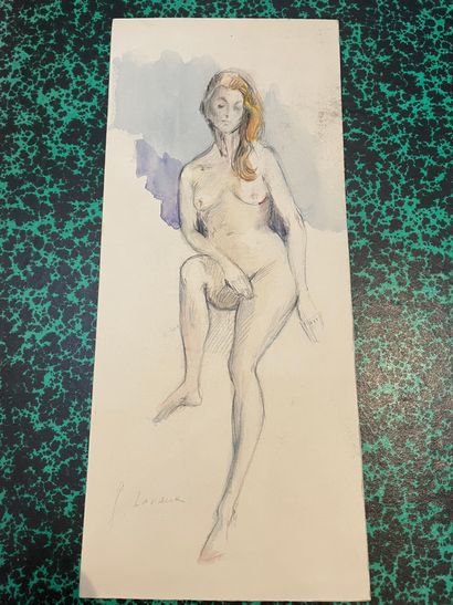 Germaine LAVAUX (XIXème-XXème siècle) Etudes de nus féminins dont 2 recto-verso
Ensemble...