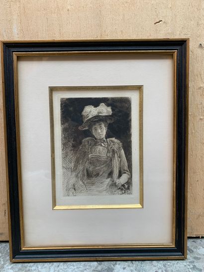 Rodolphe PIGUET (1840-1915) Elégante 1900
Gravure en noir
16 x 12,5 cm