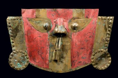 null MASQUE FUNÉRAIRE Culture Chimu-Lambayeque, Sican, Pérou 1100 à 1400 après J.-C....