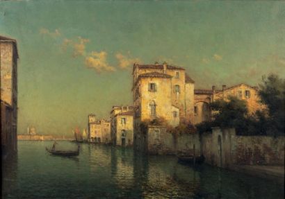 ANTOINE BOUVARD (1870-1955) Vue de Venise Huile sur toile Signée en bas à gauche...