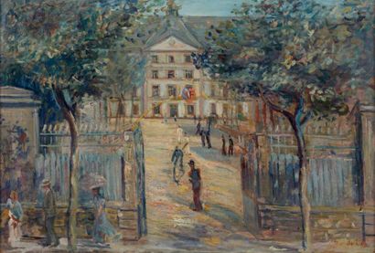 Constantin TERECHKOVITCH (1902-1978) Caserne d'Avallon Huile sur toile Signée en...