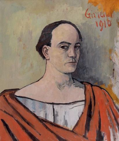 Pierre GIRIEUD (1876-1948) Autoportrait à la toge Huile sur toile Signée en haut...