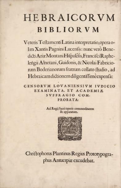 null BIBLE POLYGLOTTE. - Novum Testamentum graece. Anvers, Christophe Plantin, 1572....