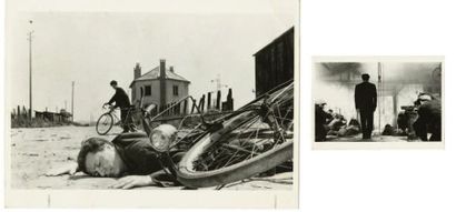 (Jean Delannoy) Marcello Pagliero dans Les Jeux sont faits, 1947 Deux photographies...