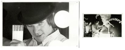 (STANLEY KUBRICK) Séquence dans le Milky bar, Malcolm McDowell dans Orange Mécanique,...