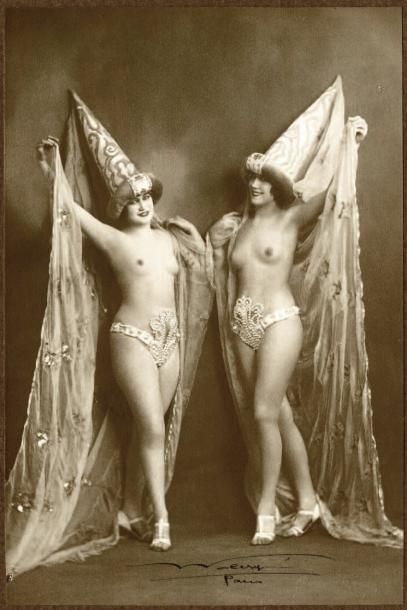 Lucien WALÉRY (1863-1935) Danseuses et humoriste des Folies Bergères, années 1920...