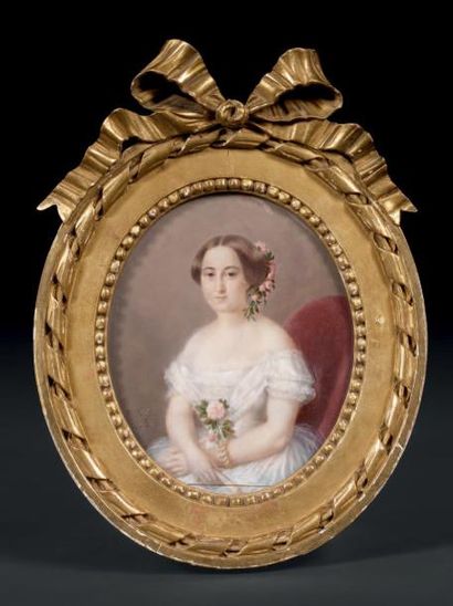 MADAME LUCILE FOULON (LE HAVRE, 1775 - ANTIBES, 3 FÉVRIER 1865) Portrait d'une jeune...