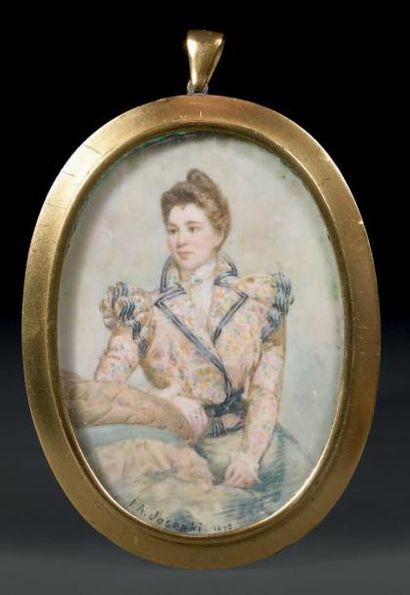 ISAAC A. JOSEPHI ÉCOLE AMÉRICAINE DU XIXE SIÈCLE Portrait de Mademoiselle Eliza Osgood-Vanderbilt,...