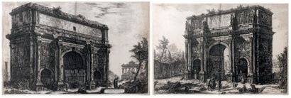 GIOVANNI BATTISTA PIRANESI (1720 - 1778) Veduta dell'arco di Constantino et Veduta...