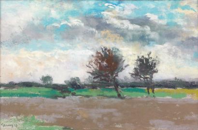 Paul Elie GERNEZ (1888 - 1948) Ciel d'orage Huile sur toile Signée en bas à gauche...