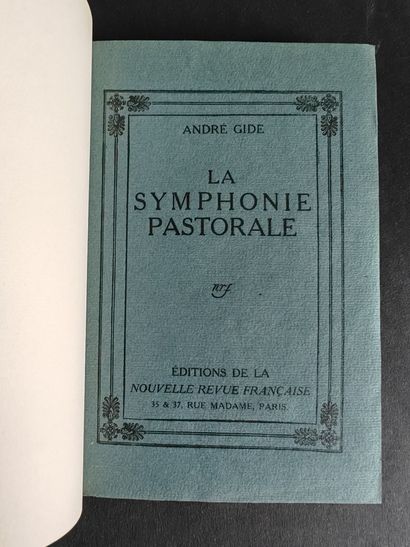 GIDE (André) La Symphonie pastorale. Paris, Éditions de la NRF, 1920. In-12, demi-maroquin... Gazette Drouot