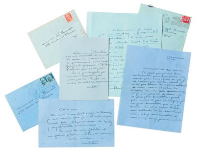 COLETTE Ensemble de 4 lettres autographes signées, la plupart adressées à l'écrivain... Gazette Drouot