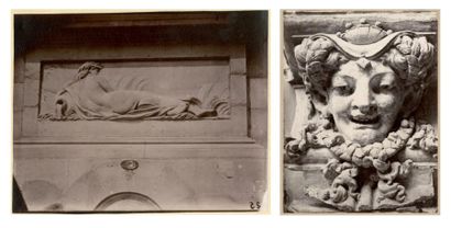 EUGÈNE ATGET ET ALII Quatre sculptures ornementales 1900­1910 Albumines (4), 213x164...
