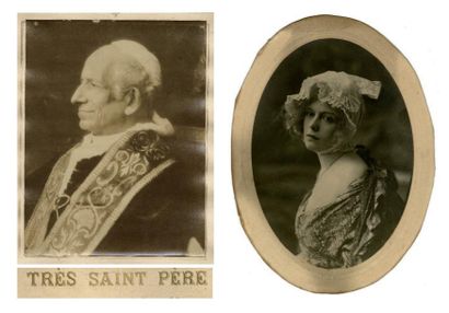 null PHOTOGRAPHE DU VATICAN Pape Léon XII et Mme G. de la Chapelle c. 1890 Albumine,...
